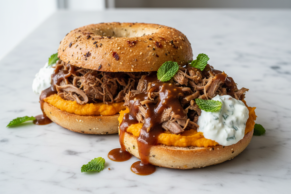 Pulled Lamb & Kumara Mash Bagel
